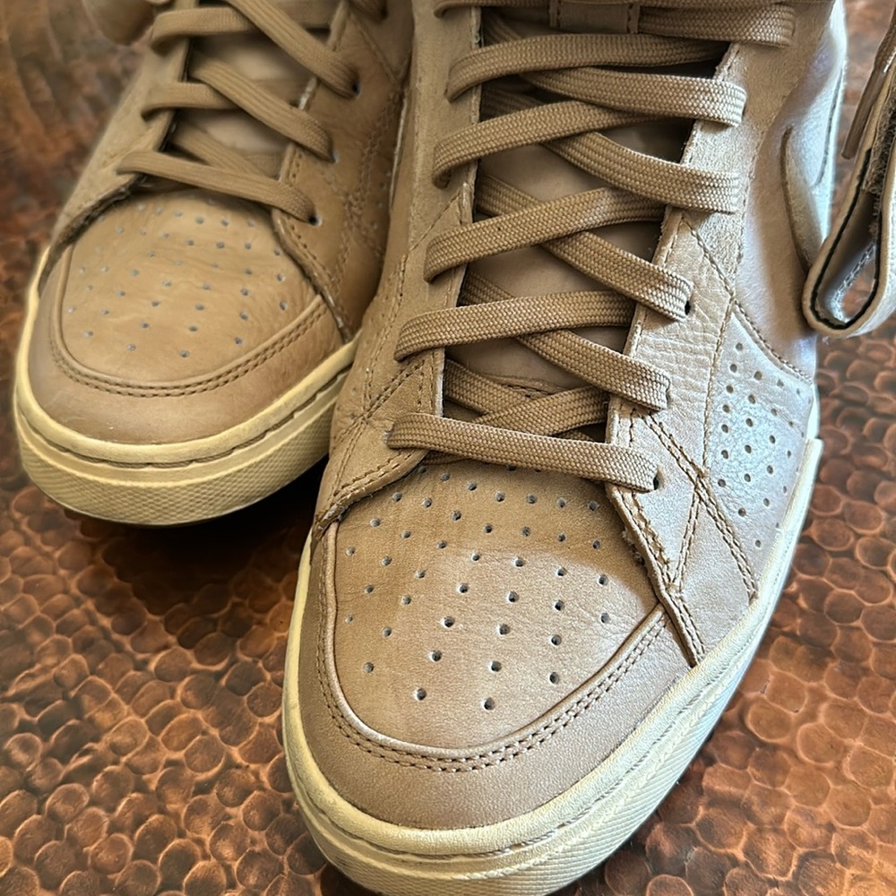 Nike Mens Air Flytop Trainers Brown Suede Mid Rise Sneakers 385225 202